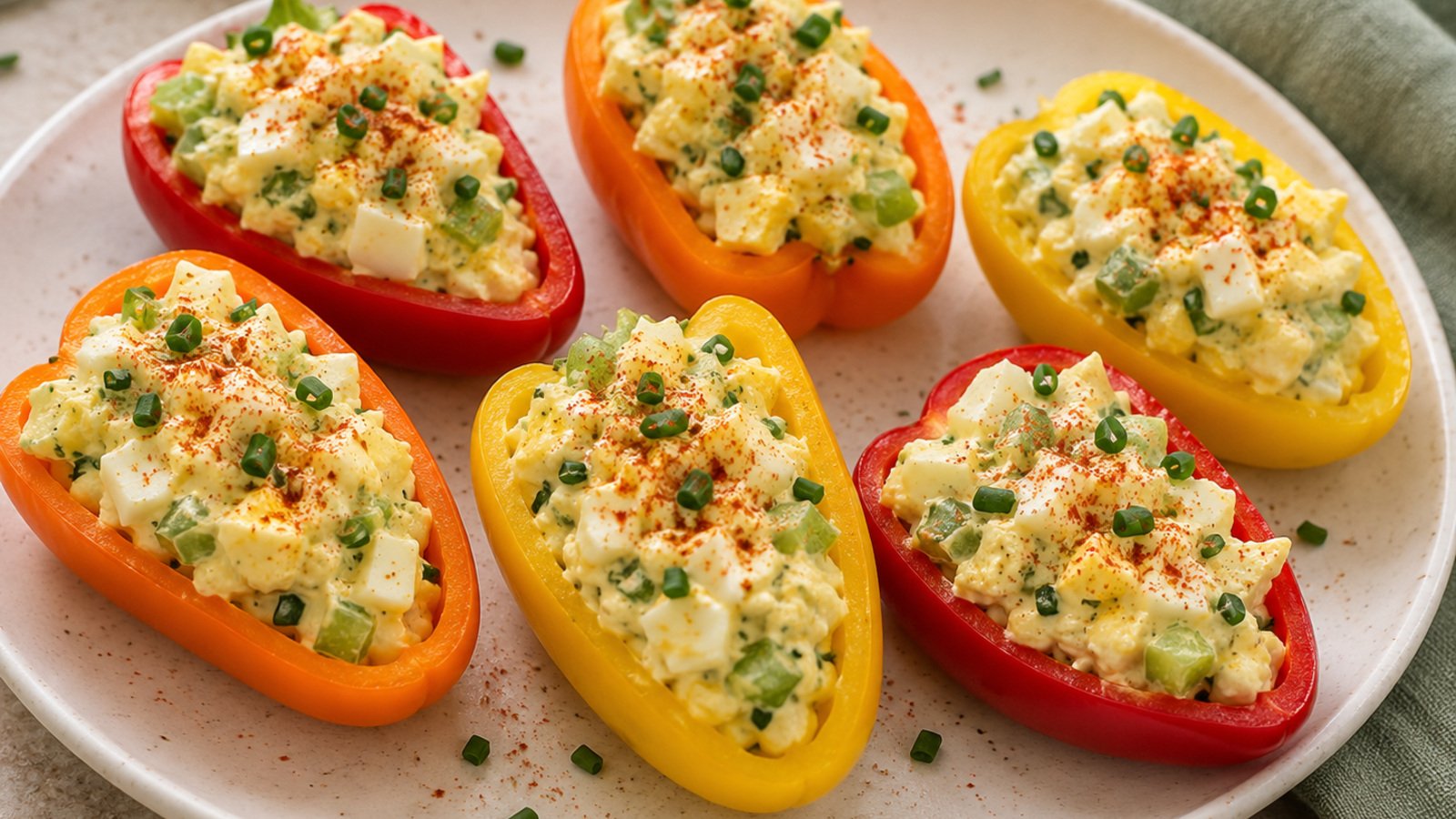 Egg Salad Bell Pepper Boats