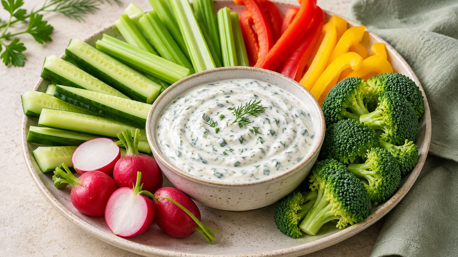 Greek Yogurt Ranch Vegetable Dip
