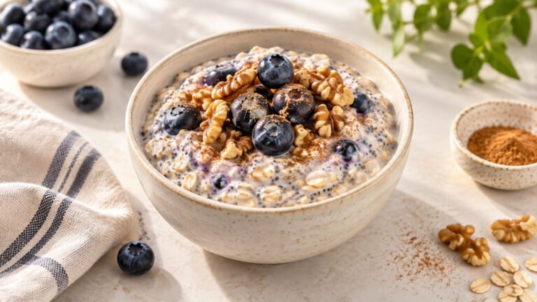 High-Protein Blueberry Overnight Oats