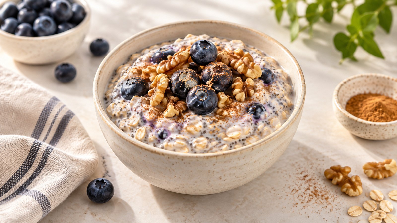 High-Protein Blueberry Overnight Oats
