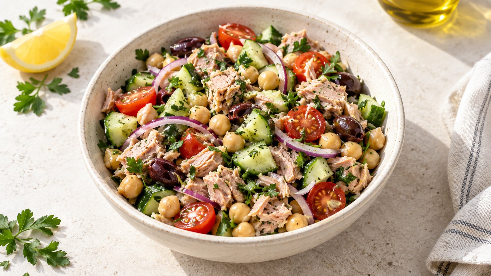 Mediterranean Chickpea Tuna Salad