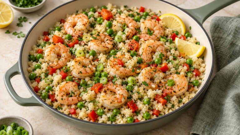 One-Pan Shrimp and Cauliflower Rice