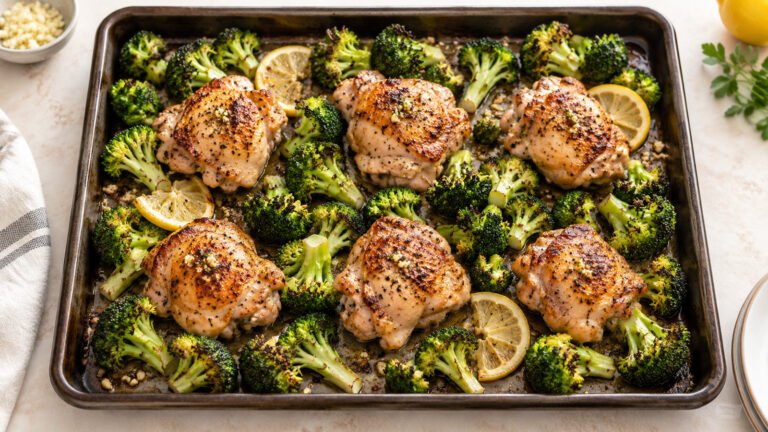 Sheet-Pan Garlic Chicken and Broccoli