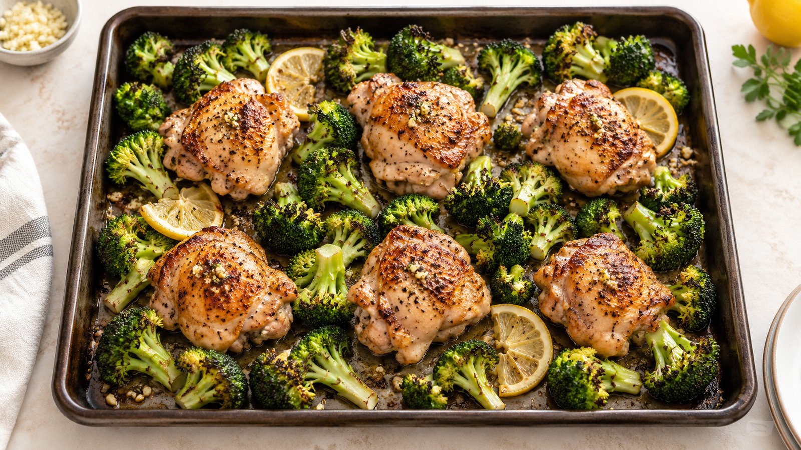 Sheet-Pan Garlic Chicken and Broccoli