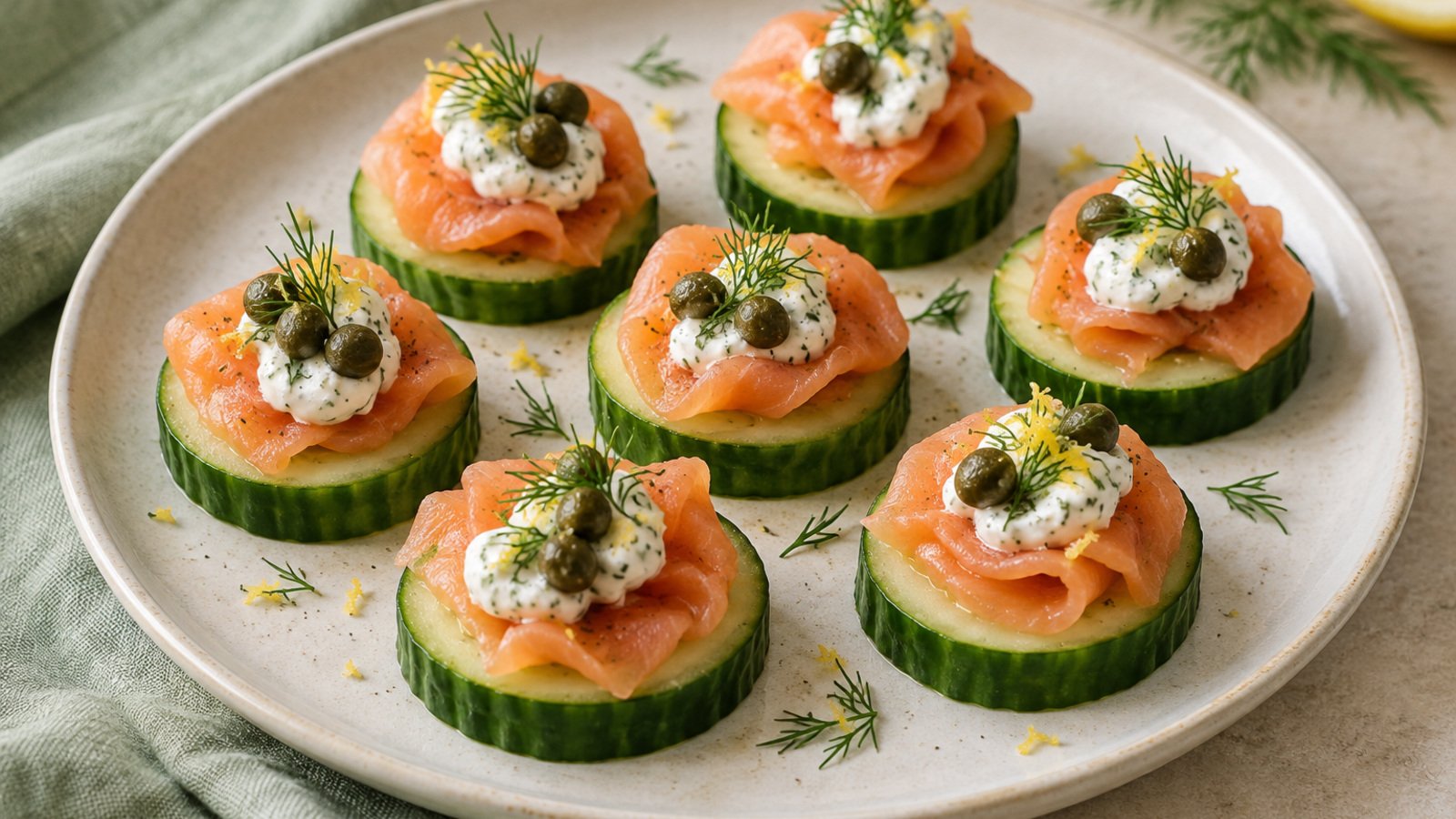 Smoked Salmon Cucumber Rounds