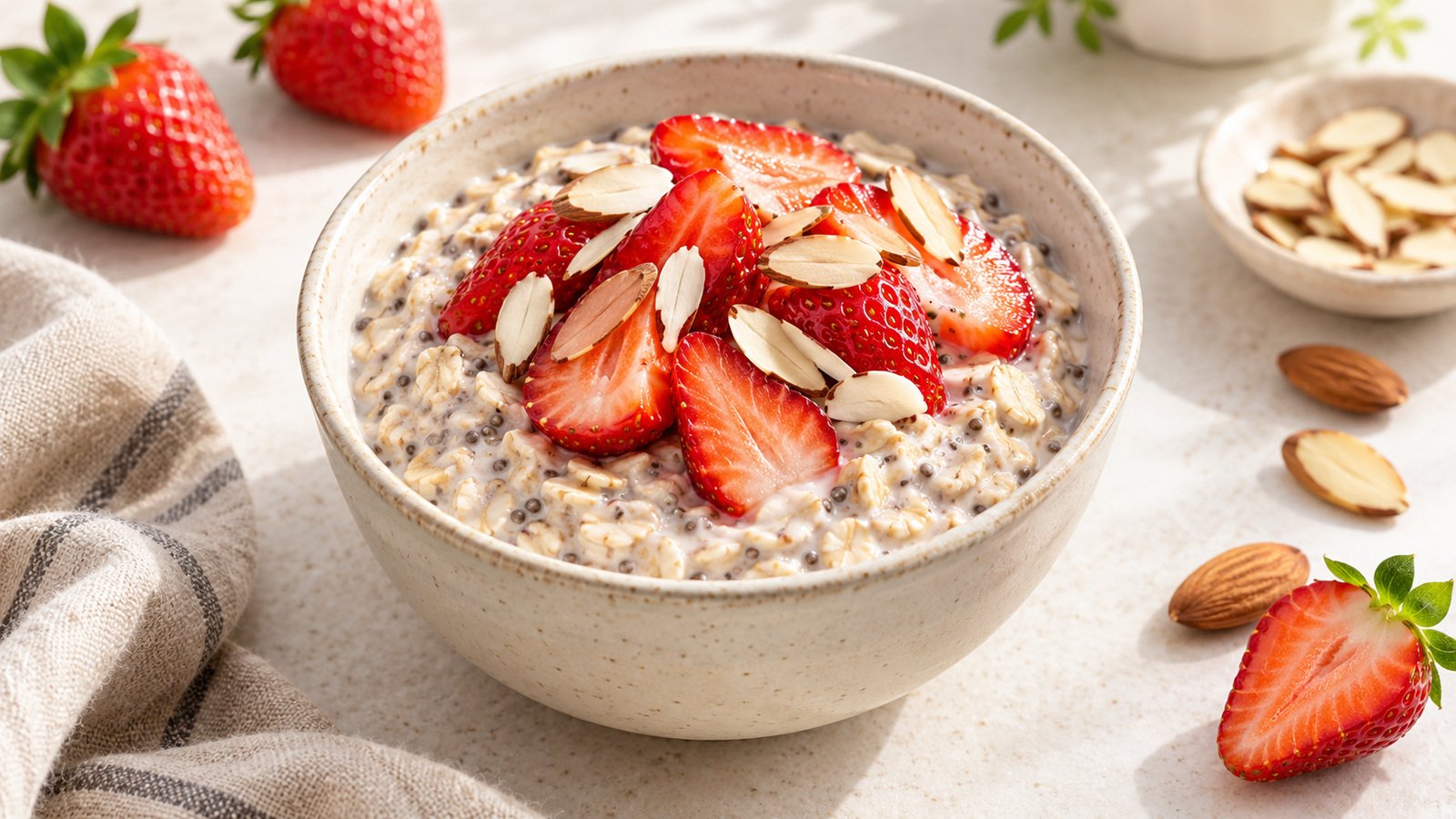 Strawberry Almond Overnight Oats