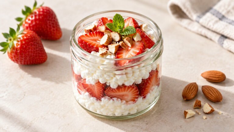 Strawberry Cottage Cheese Snack Jar
