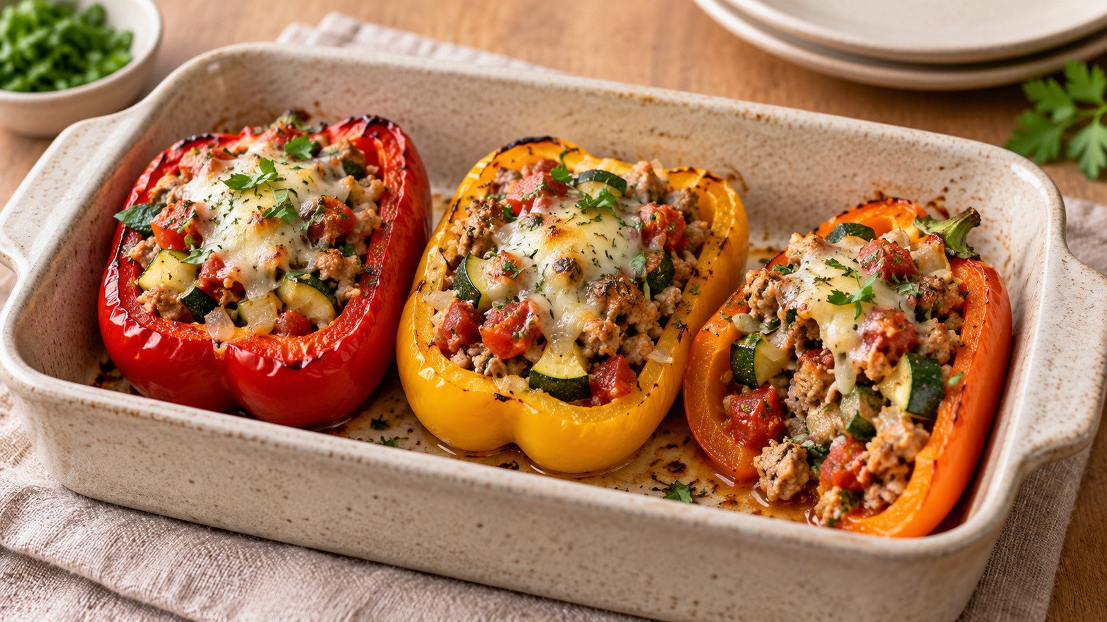 Stuffed Bell Peppers with Turkey