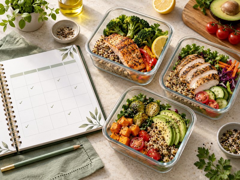 Healthy diabetes-friendly meal plan with balanced meals and nutritious ingredients